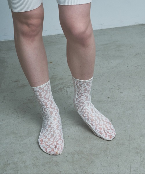 GALLARDAGALANTE（ガリャルダガランテ）の「【La nature linge】レースソックス（ソックス/靴下・レディース・ホワイト/ブラック・FREE）」の11枚目の写真