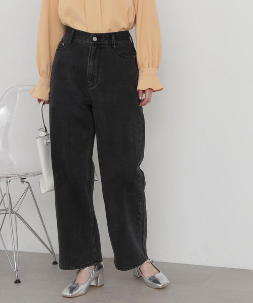 N.(N. Natural Beauty Basic)(エヌエヌナチュラルビューティーベーシック)の「【S Size Line】◆ルーズストレートデニム(デニムパンツ・レディース・ブラック/ブルー・MEDIUM/SMALL)」の3枚目の写真