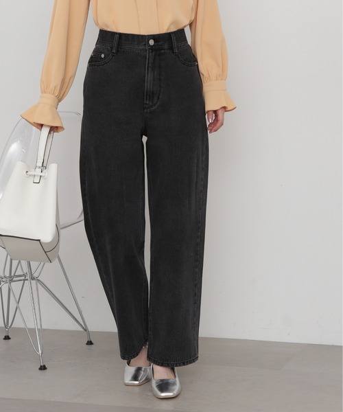 N.(N. Natural Beauty Basic)(エヌエヌナチュラルビューティーベーシック)の「【S Size Line】◆ルーズストレートデニム(デニムパンツ・レディース・ブラック/ブルー・MEDIUM/SMALL)」の2枚目の写真