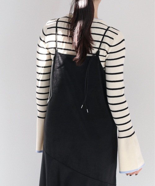 cepo(セポ)の「ソデスリットフレアニット(ニット/セーター・レディース・オフホワイト/ホワイト×ブラック/ホワイト×グレー/ブラック・M)」の12枚目の写真