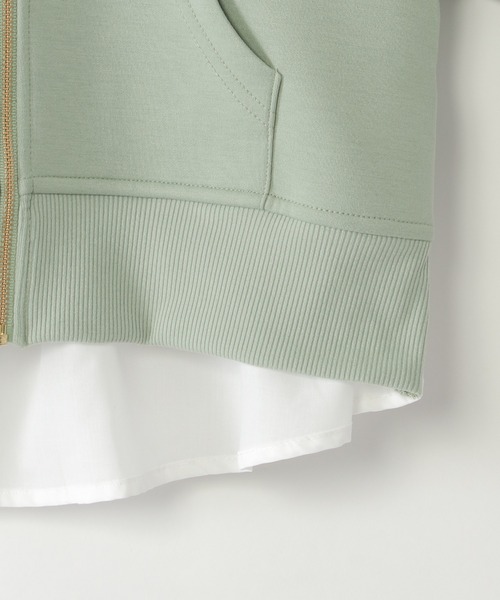 ikka（イッカ）の「【親子コーデ】GOKU楽裾レイヤードダンボールジップパーカー（120~160cm）（パーカー・キッズ・ベージュ/ミント・120/130/140/150/160）」の14枚目の写真