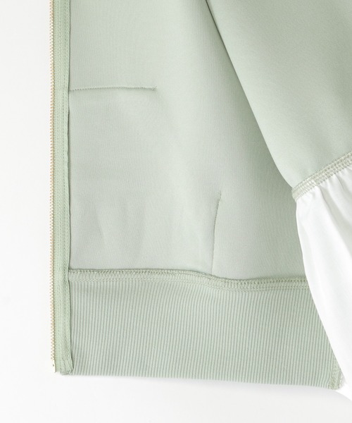 ikka（イッカ）の「【親子コーデ】GOKU楽裾レイヤードダンボールジップパーカー（120~160cm）（パーカー・キッズ・ベージュ/ミント・120/130/140/150/160）」の12枚目の写真