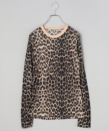 BASERANGE／レオパード EDIT.FOR LULU - Baserange leopard bamboo tee long レオパード