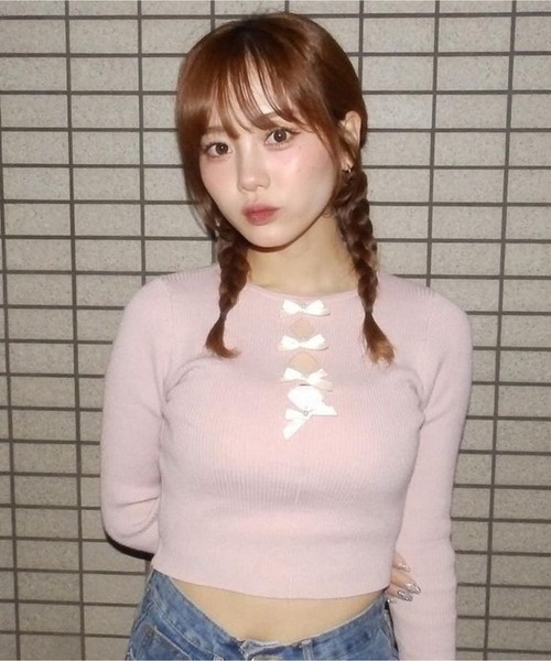 トップス akiki 2way ribbon top akiki 2way ribbon top