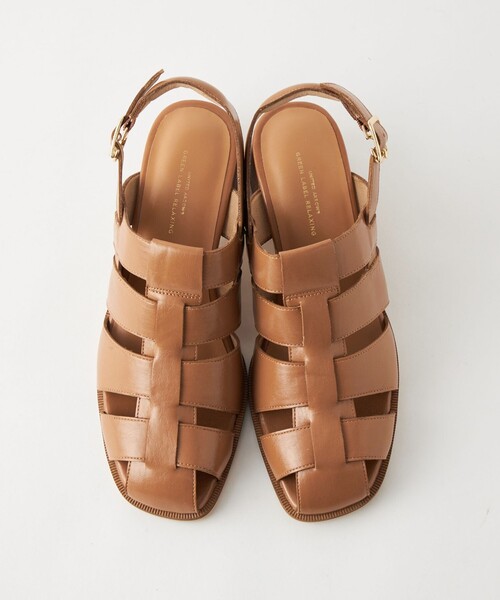 green label relaxing（グリーンレーベルリラクシング）の「スクエア グルカパンプス（5cmヒール）/ グルカサンダル（サンダル・レディース・ブラック/ブラウン・S/L/XS/M/XL）」の3枚目の写真