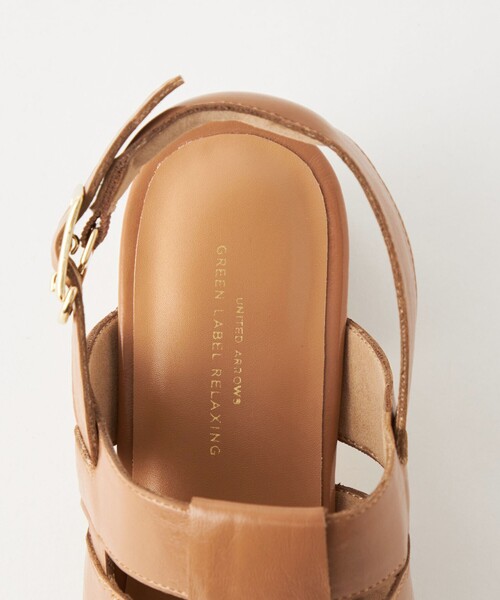 green label relaxing（グリーンレーベルリラクシング）の「スクエア グルカパンプス（5cmヒール）/ グルカサンダル（サンダル・レディース・ブラック/ブラウン・S/L/XS/M/XL）」の14枚目の写真