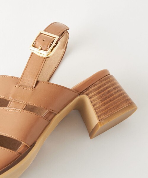 green label relaxing（グリーンレーベルリラクシング）の「スクエア グルカパンプス（5cmヒール）/ グルカサンダル（サンダル・レディース・ブラック/ブラウン・S/L/XS/M/XL）」の12枚目の写真