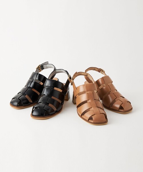 green label relaxing（グリーンレーベルリラクシング）の「スクエア グルカパンプス（5cmヒール）/ グルカサンダル（サンダル・レディース・ブラック/ブラウン・S/L/XS/M/XL）」の20枚目の写真