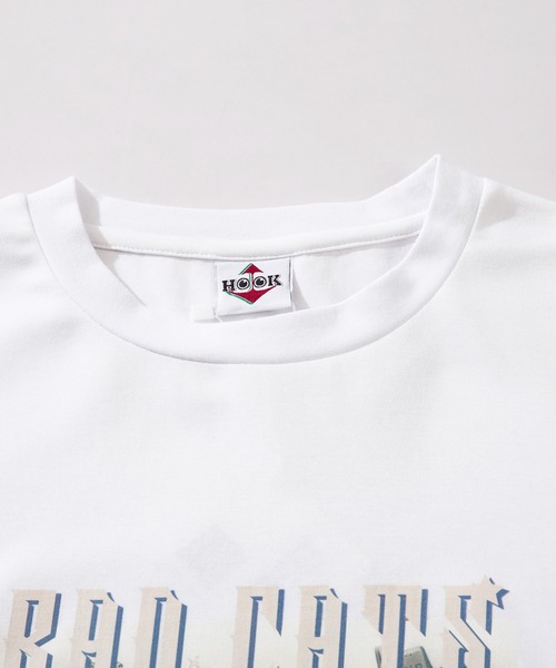 HOOK(フック)の「HOOK -original- にゃんにゃんマフィアプリントロンTEE(Tシャツ/カットソー・メンズ・ホワイト/ネイビー/ブラック/グレー・M/L/XL)」の6枚目の写真