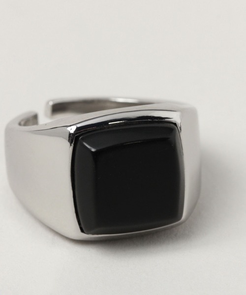 RAGEBLUE（レイジブルー）の「ストーントップデザインリング（リング・メンズ・ブラック・FREE）」の3枚目の写真