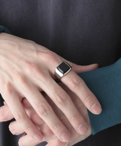 RAGEBLUE（レイジブルー）の「ストーントップデザインリング（リング・メンズ・ブラック・FREE）」の8枚目の写真