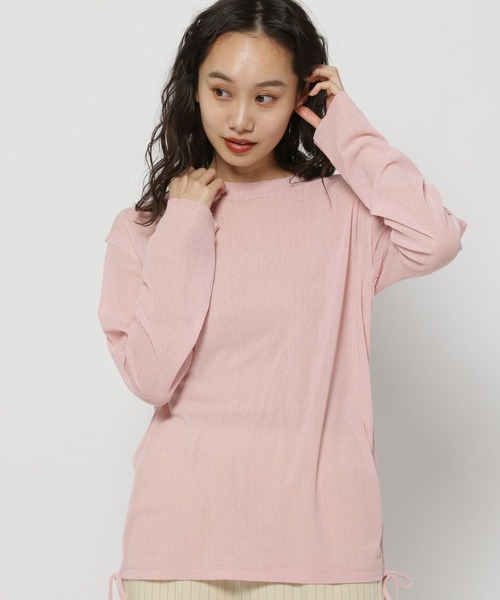 niko and...（ニコアンド）の「メッシュシャーリングプルオーバー（Tシャツ/カットソー・レディース・イエロー/ピンク/グリーン/アイボリー・FREE）」の4枚目の写真