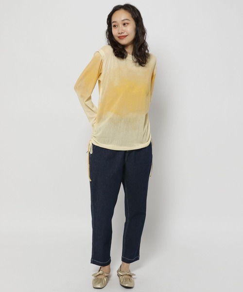 niko and...（ニコアンド）の「メッシュシャーリングプルオーバー（Tシャツ/カットソー・レディース・イエロー/ピンク/グリーン/アイボリー・FREE）」の7枚目の写真