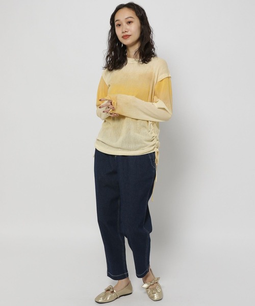 niko and...（ニコアンド）の「メッシュシャーリングプルオーバー（Tシャツ/カットソー・レディース・イエロー/ピンク/グリーン/アイボリー・FREE）」の8枚目の写真