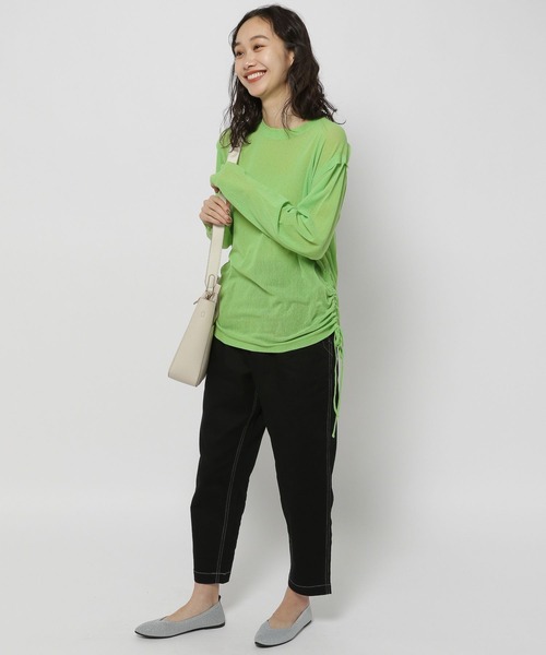 niko and...（ニコアンド）の「メッシュシャーリングプルオーバー（Tシャツ/カットソー・レディース・イエロー/ピンク/グリーン/アイボリー・FREE）」の10枚目の写真