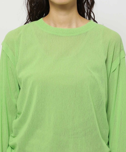 niko and...（ニコアンド）の「メッシュシャーリングプルオーバー（Tシャツ/カットソー・レディース・イエロー/ピンク/グリーン/アイボリー・FREE）」の16枚目の写真