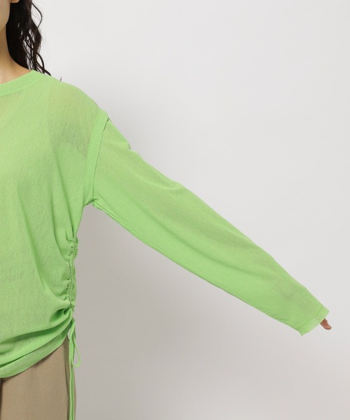 niko and...（ニコアンド）の「メッシュシャーリングプルオーバー（Tシャツ/カットソー・レディース・イエロー/ピンク/グリーン/アイボリー・FREE）」の18枚目の写真