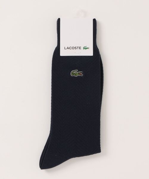 LACOSTE（ラコステ）の「《LACOSTE》HERRINGBONE PATTERN CREW SOCKS（ソックス/靴下・メンズ・ネイビー/ブラック/チャコールグレー・25-27）」の3枚目の写真