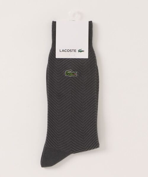 LACOSTE（ラコステ）の「《LACOSTE》HERRINGBONE PATTERN CREW SOCKS（ソックス/靴下・メンズ・ネイビー/ブラック/チャコールグレー・25-27）」の2枚目の写真