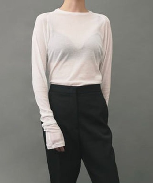 IRIS47(イリスフォーセブン)の「【IRIS 47】sheer long sleeve tops dress18 ※(Tシャツ/カットソー・レディース・ホワイト/ベージュ/グリーン/ブラック・FREE)」の19枚目の写真