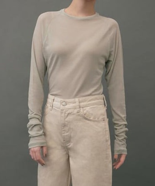 IRIS47(イリスフォーセブン)の「【IRIS 47】sheer long sleeve tops dress18 ※(Tシャツ/カットソー・レディース・ホワイト/ベージュ/グリーン/ブラック・FREE)」の22枚目の写真