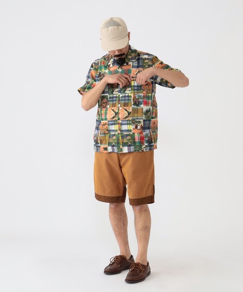 BEAMS PLUS（ビームスプラス）の「BEAMS PLUS / ジャカード マッピング パッチワークライク プリント オープンカラー シャツ（シャツ/ブラウス・メンズ・その他・S/M/L/XL）」の2枚目の写真
