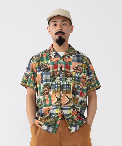 BEAMS PLUS（ビームスプラス）の「BEAMS PLUS / ジャカード マッピング パッチワークライク プリント オープンカラー シャツ（シャツ/ブラウス・メンズ・その他・S/M/L/XL）」の4枚目の写真