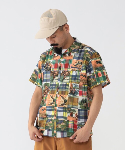 BEAMS PLUS（ビームスプラス）の「BEAMS PLUS / ジャカード マッピング パッチワークライク プリント オープンカラー シャツ（シャツ/ブラウス・メンズ・その他・S/M/L/XL）」の5枚目の写真