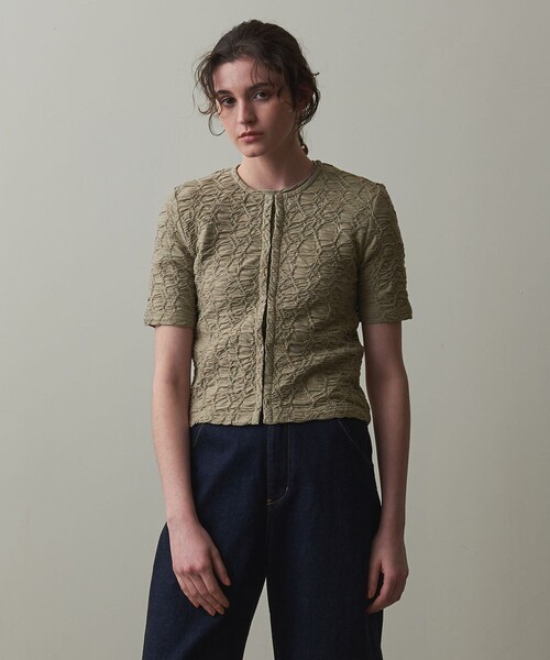 カーディガン 「Steven Alan」シュリンク ジャージー ハーフスリーブ カーディガン レディース セール】＜Steven Alan＞シュリンク ジャージー ハーフスリーブ