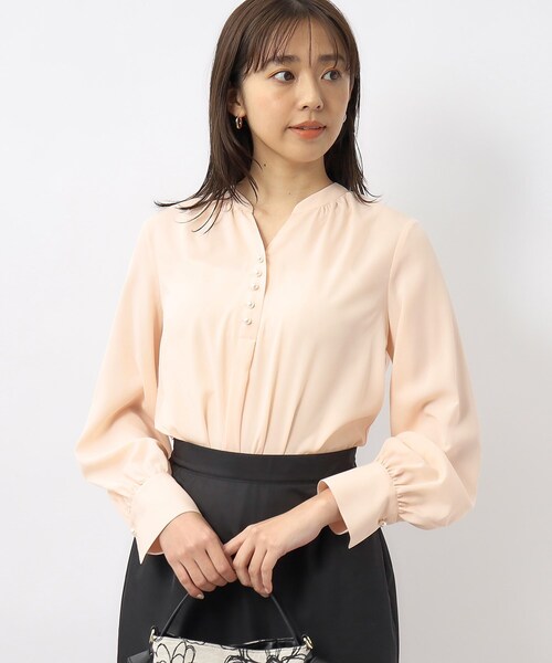 index（インデックス）の「◆≪XS-LLsize≫ パール調スキッパーブラウス【洗濯機洗い可】（シャツ/ブラウス・レディース・ホワイト系3/ネイビー/ナチュラル/オレンジ系・42/40/38/36/34）」の20枚目の写真