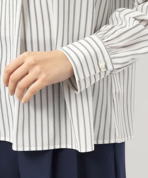 index（インデックス）の「◆≪XS-LLsize≫ パール調スキッパーブラウス【洗濯機洗い可】（シャツ/ブラウス・レディース・ホワイト系3/ネイビー/ナチュラル/オレンジ系・42/40/38/36/34）」の5枚目の写真