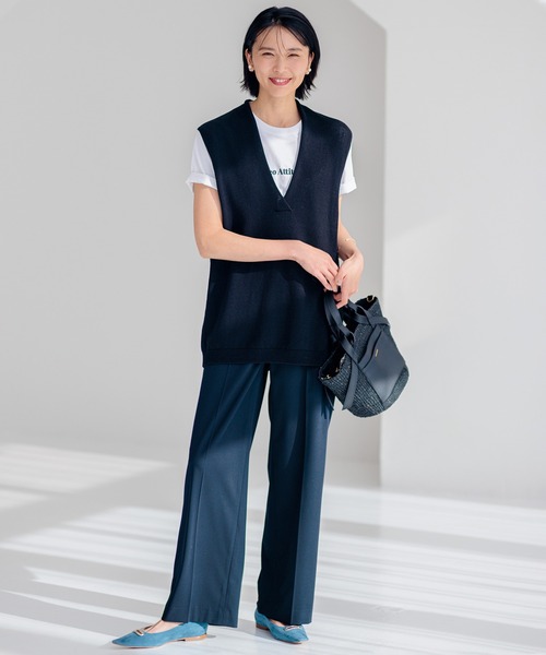 23区　コットンニット ベスト　試着のみ　美品 tb-1904-10_1.jpg