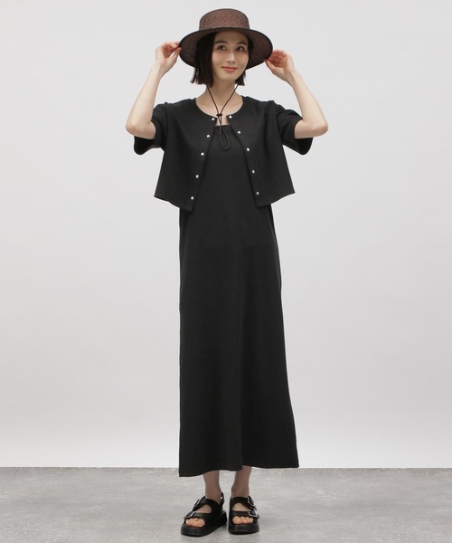 LAKOLE（ラコレ）の「テレコカーデセットワンピース / 112098（ワンピース・レディース・ブラック/レンガ/イエロー系その他・SMALL/MEDIUM）」の2枚目の写真