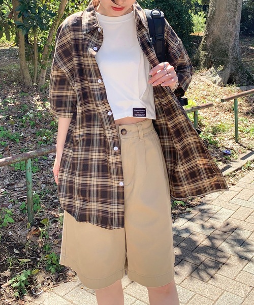 SHEPP(シープ)の「ビッグシルエット チェックシャツ(シャツ/ブラウス・メンズ・ブラウン/ブルー・M/XL/L)」の3枚目の写真