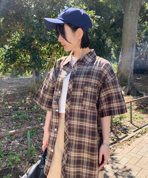 SHEPP(シープ)の「ビッグシルエット チェックシャツ(シャツ/ブラウス・メンズ・ブラウン/ブルー・M/XL/L)」の13枚目の写真