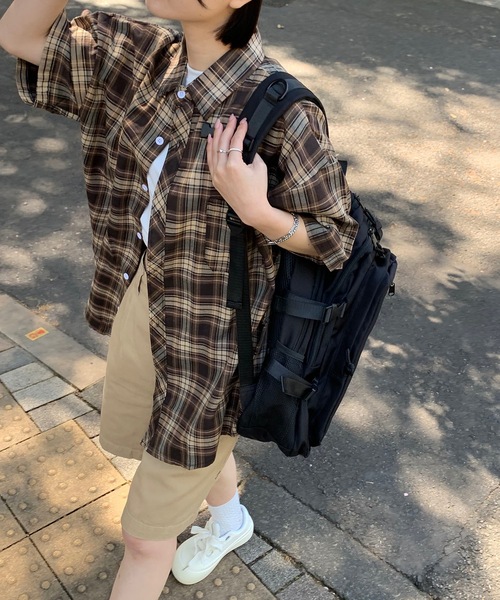 SHEPP(シープ)の「ビッグシルエット チェックシャツ(シャツ/ブラウス・メンズ・ブラウン/ブルー・M/XL/L)」の16枚目の写真