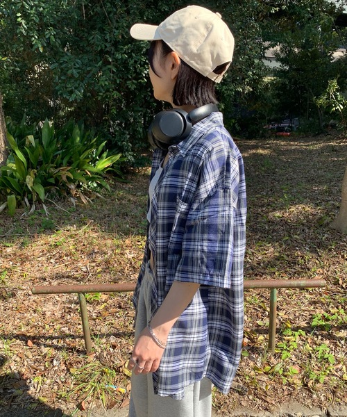 SHEPP(シープ)の「ビッグシルエット チェックシャツ(シャツ/ブラウス・メンズ・ブラウン/ブルー・M/XL/L)」の5枚目の写真