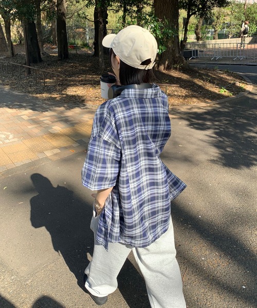 SHEPP(シープ)の「ビッグシルエット チェックシャツ(シャツ/ブラウス・メンズ・ブラウン/ブルー・M/XL/L)」の8枚目の写真