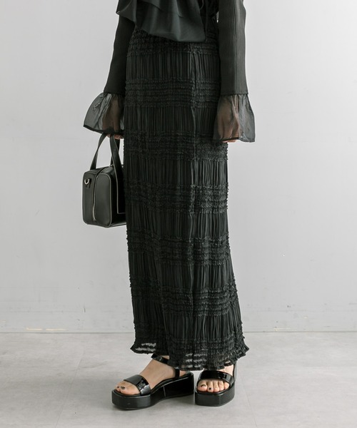 mline（エムライン）の「【サイズ展開あり】[mline]フリルティアードスカート（スカート・レディース・アイボリー/ブラック・1/2）」の20枚目の写真