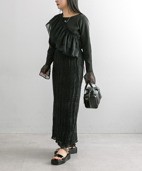 mline（エムライン）の「【サイズ展開あり】[mline]フリルティアードスカート（スカート・レディース・アイボリー/ブラック・1/2）」の21枚目の写真