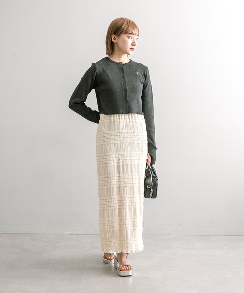 mline（エムライン）の「【サイズ展開あり】[mline]フリルティアードスカート（スカート・レディース・アイボリー/ブラック・1/2）」の19枚目の写真