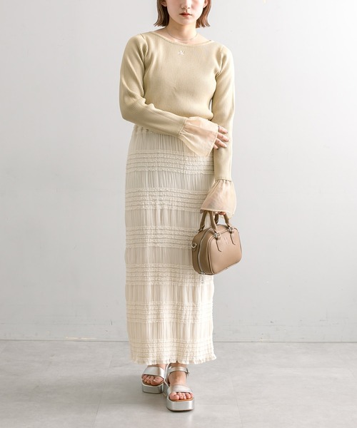 mline（エムライン）の「【サイズ展開あり】[mline]フリルティアードスカート（スカート・レディース・アイボリー/ブラック・1/2）」の17枚目の写真