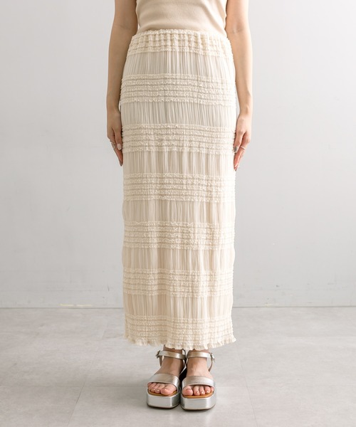 mline（エムライン）の「【サイズ展開あり】[mline]フリルティアードスカート（スカート・レディース・アイボリー/ブラック・1/2）」の11枚目の写真