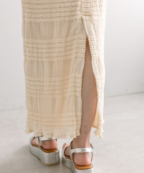mline（エムライン）の「【サイズ展開あり】[mline]フリルティアードスカート（スカート・レディース・アイボリー/ブラック・1/2）」の15枚目の写真