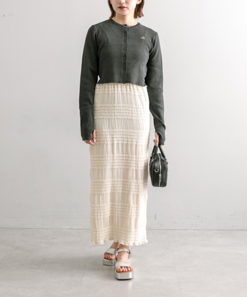 mline（エムライン）の「【サイズ展開あり】[mline]フリルティアードスカート（スカート・レディース・アイボリー/ブラック・1/2）」の18枚目の写真