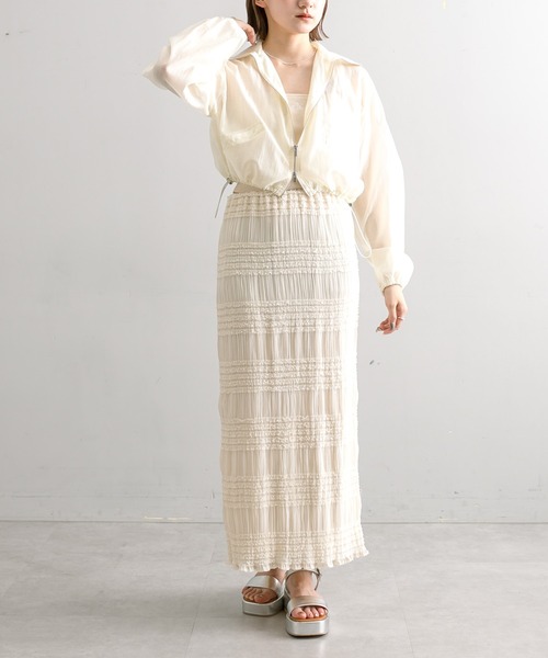 mline（エムライン）の「【サイズ展開あり】[mline]フリルティアードスカート（スカート・レディース・アイボリー/ブラック・1/2）」の7枚目の写真