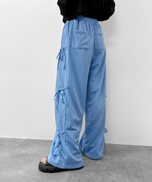【LVEU.】サイドリボンスウェットパンツ / ボトムス パンツ スウェット ワイド ルーズ リボン ブラック グレー ブルー ZOZOTOWN限定