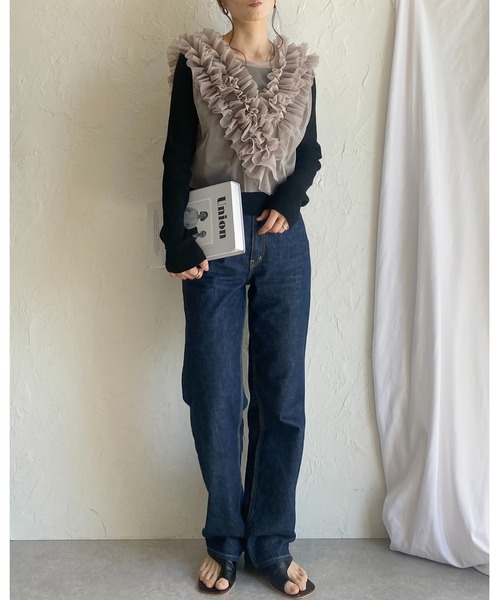 bibiy チュール　ビスチェ　ベスト　トップス PAGEBOY｜レースUPチュールベスト | Rakuten Fashion(楽天