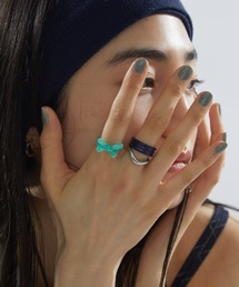 Aunt Marie's | アクリル/メタルセットリボンリング(リング)