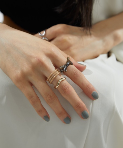 Aunt Marie's（アントマリーズ）の「アクリル/メタルセットリボンリング（リング・レディース・シルバー/ゴールド・FREE）」の15枚目の写真